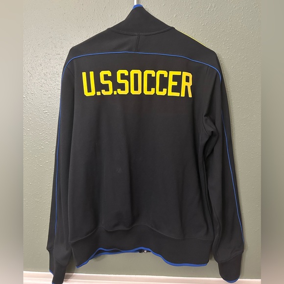 Mens NIKE Sweat Jacket Sz: Medium Full ZipUp Black Athletic Retro US SOCCER logo - Picture 2 of 8